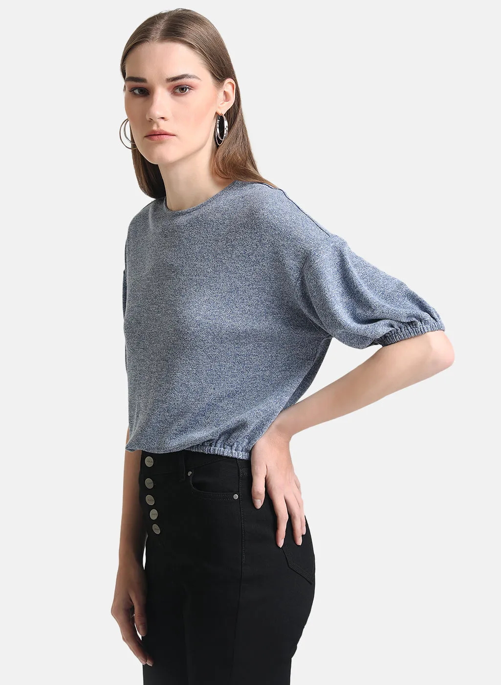 Knitted Blouson Top