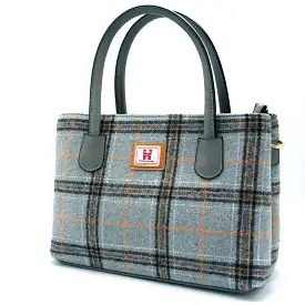 Light Blue Check Tweed Handbag - Katrine