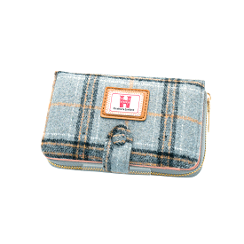 Light Grey Check Tweed Purse