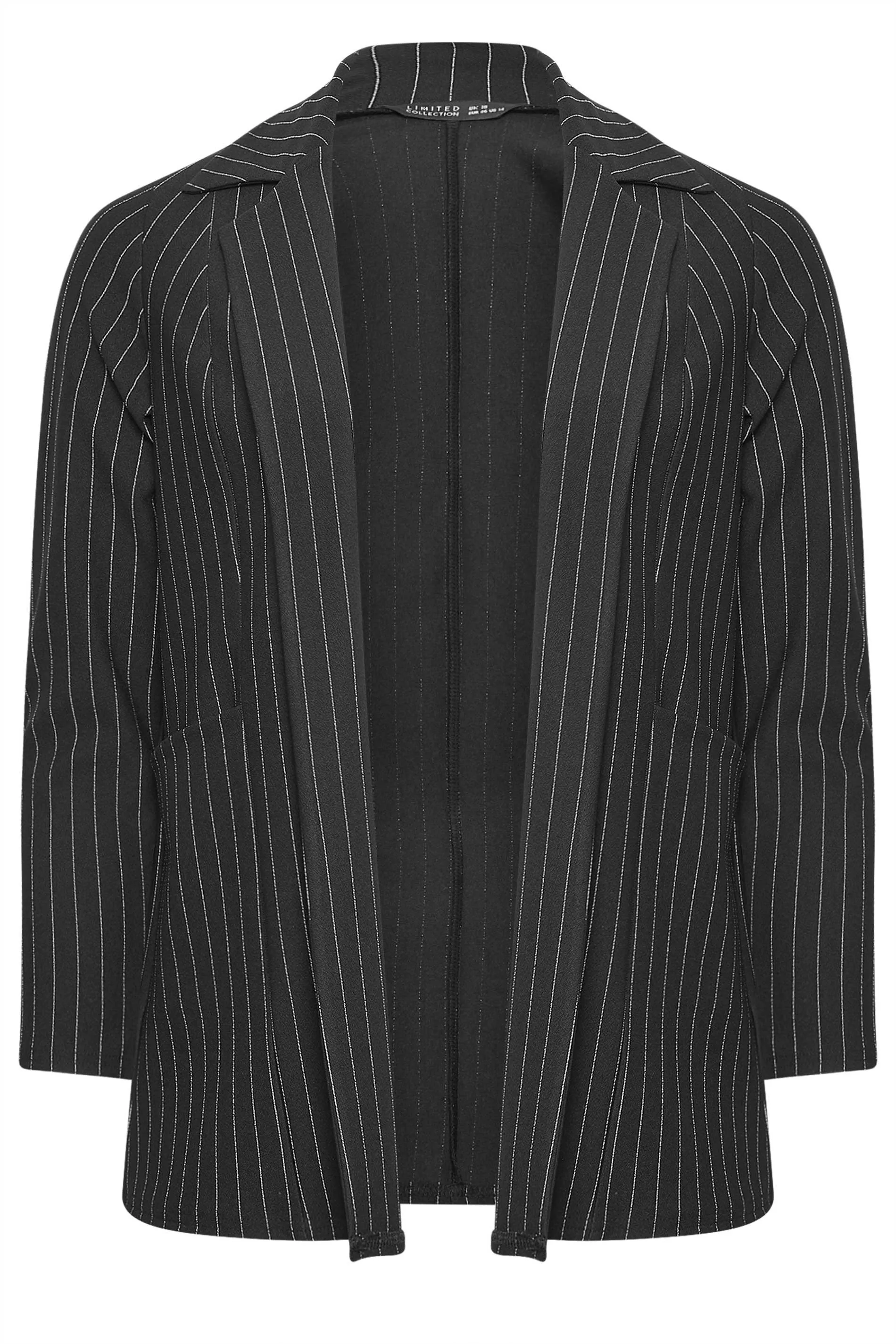 LIMITED COLLECTION Curve Black Pinstripe Pocket Blazer