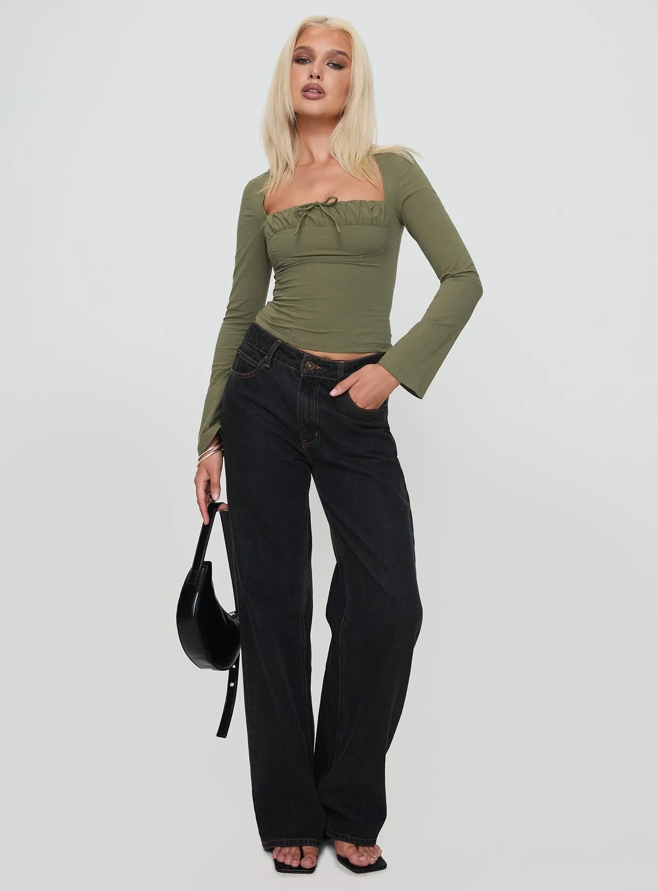 Linsley Long Sleeve Top Green