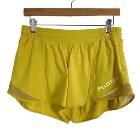 Lululemon Chartreuse with Side Mesh Peloton Running Shorts- Size 10 Tall