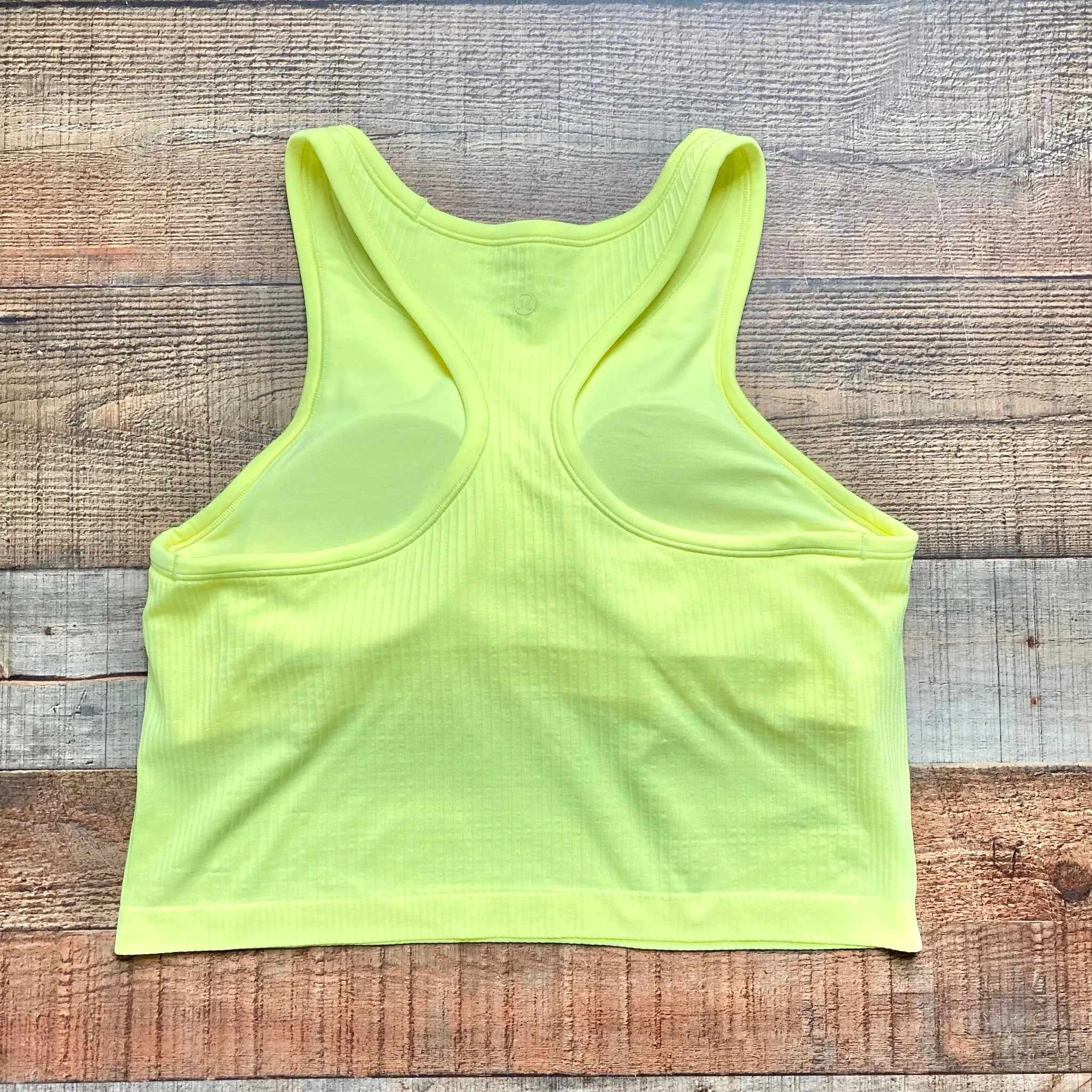 Lululemon Neon Ribbed Built in Bra Padded Tank- Size 12