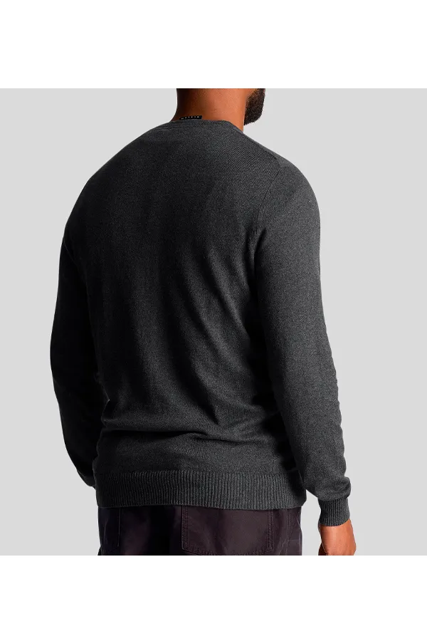 Lyle & Scott Merino Crew Knit Charcoal