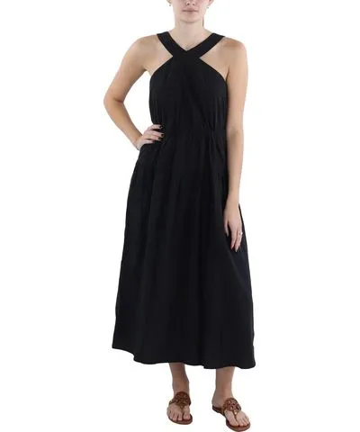 Madewell Womens Halter Tiered Midi Dress