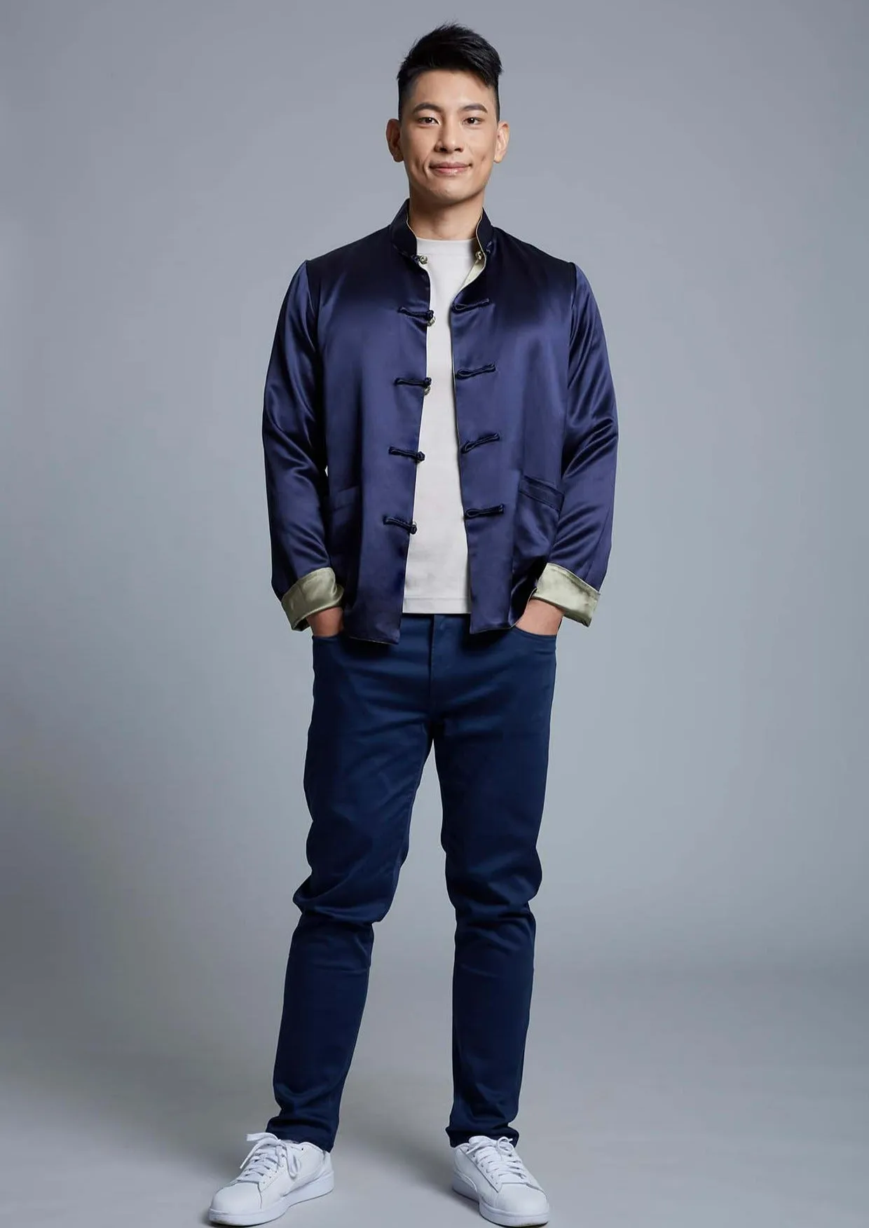 Men's Reversible Tang Jacket (Navy/ Dark Olive)