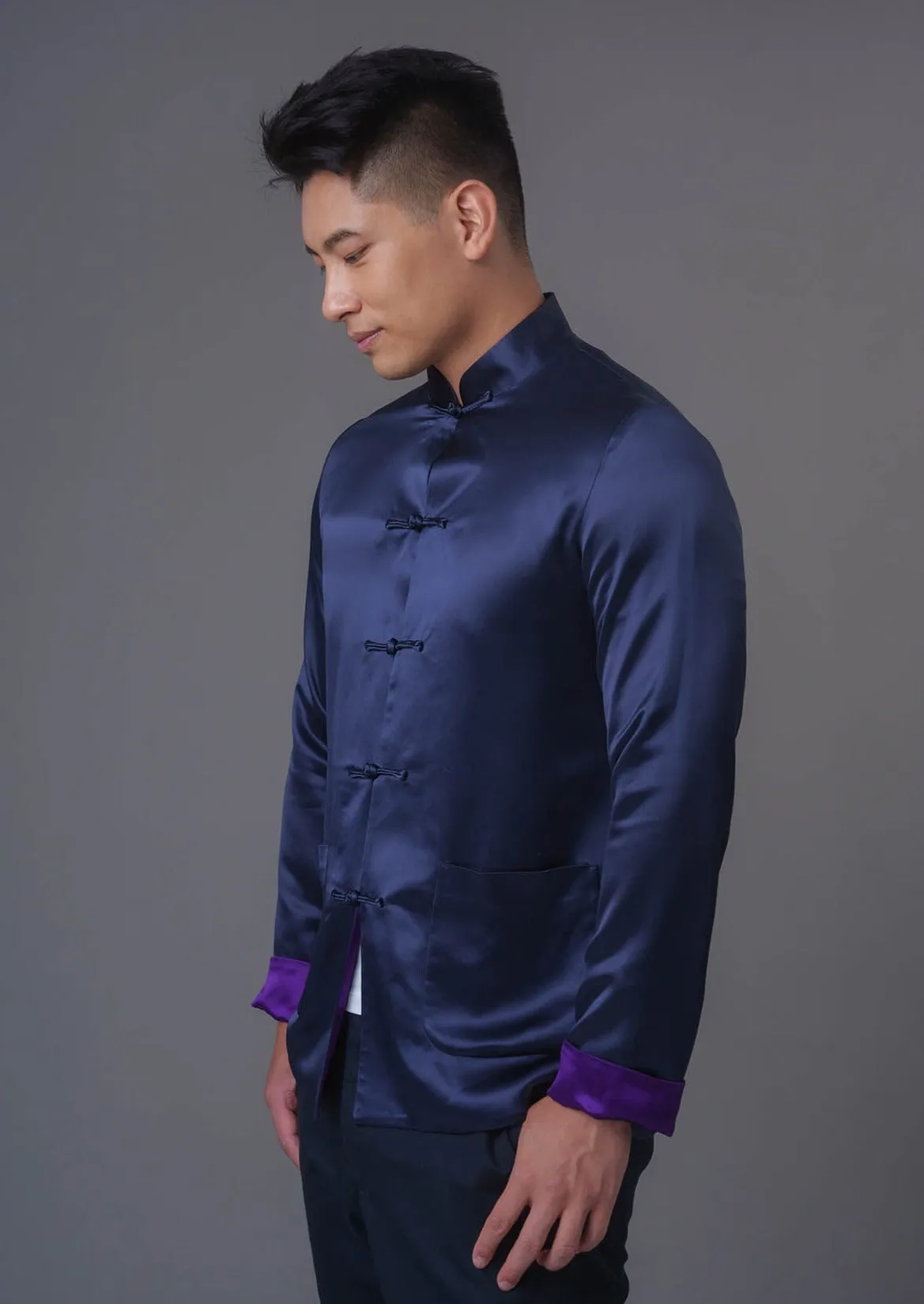 Men's Reversible Tang Jacket (Navy/ Purple)