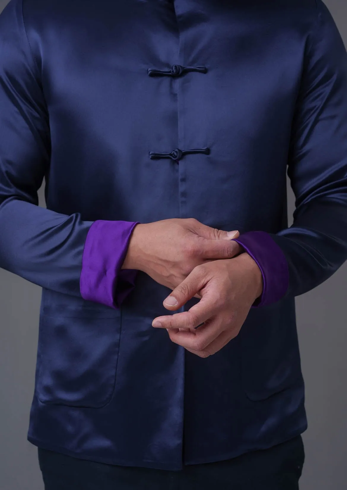 Men's Reversible Tang Jacket (Navy/ Purple)