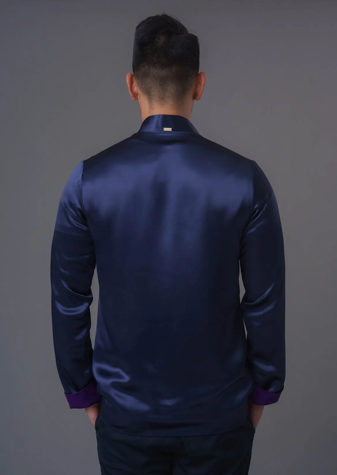 Men's Reversible Tang Jacket (Navy/ Purple)