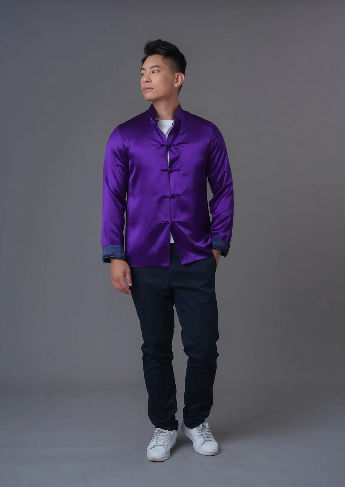 Men's Reversible Tang Jacket (Navy/ Purple)