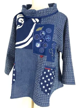 Mona Lisa Patchwork Tunic/Indigo Mix