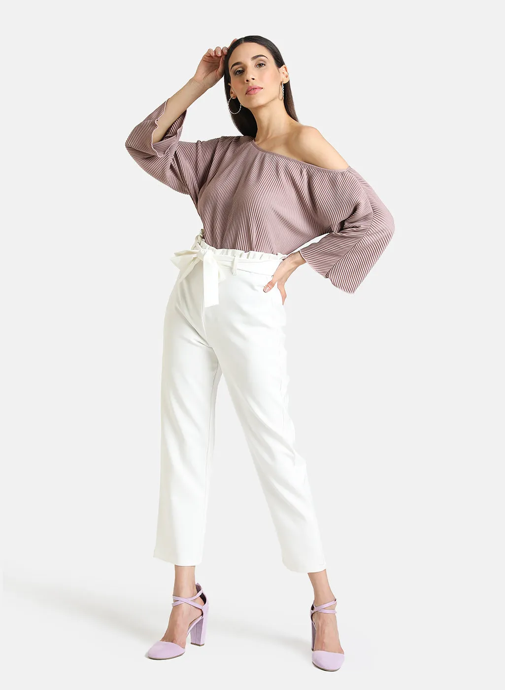 One Shoulder Pleated Top