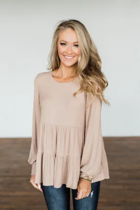 Our Sweet Love Babydoll Knit Top- Natural