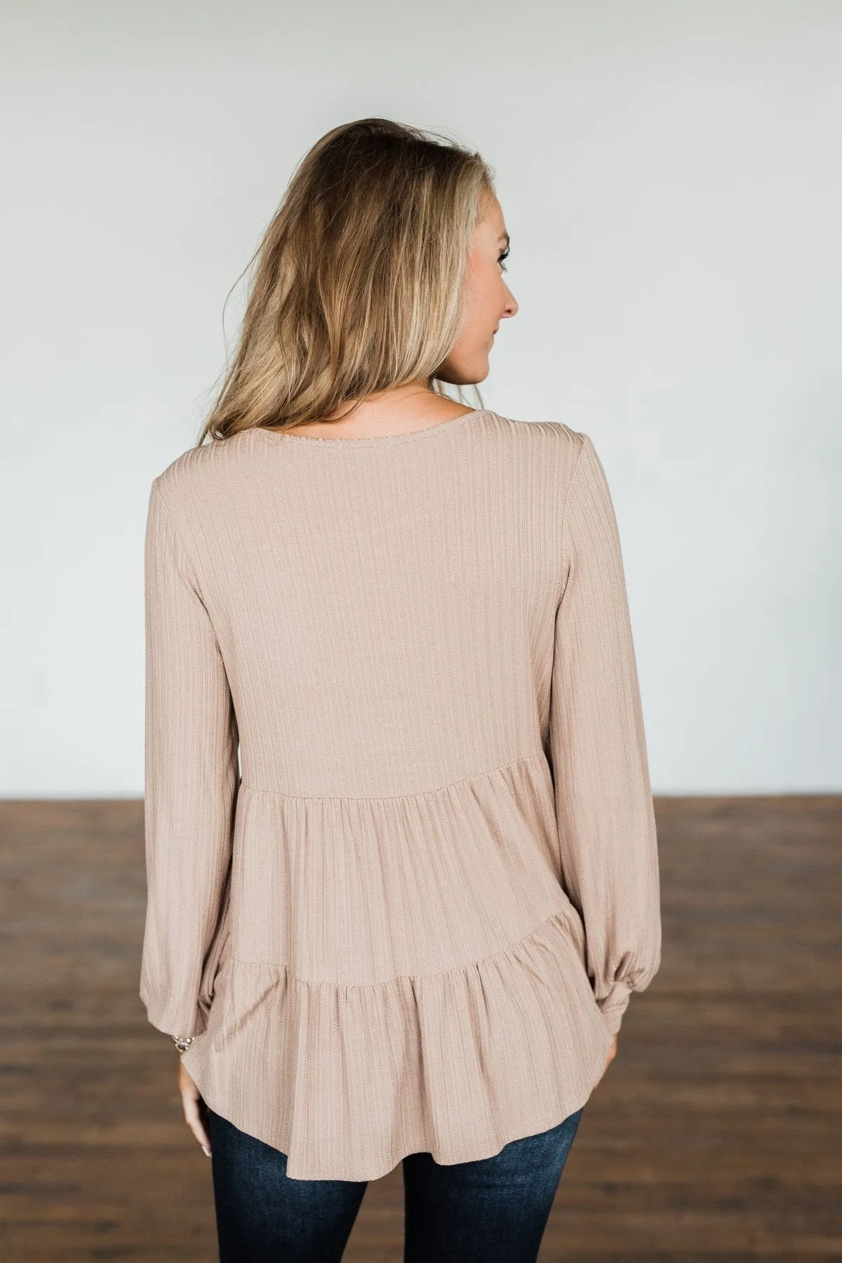 Our Sweet Love Babydoll Knit Top- Natural