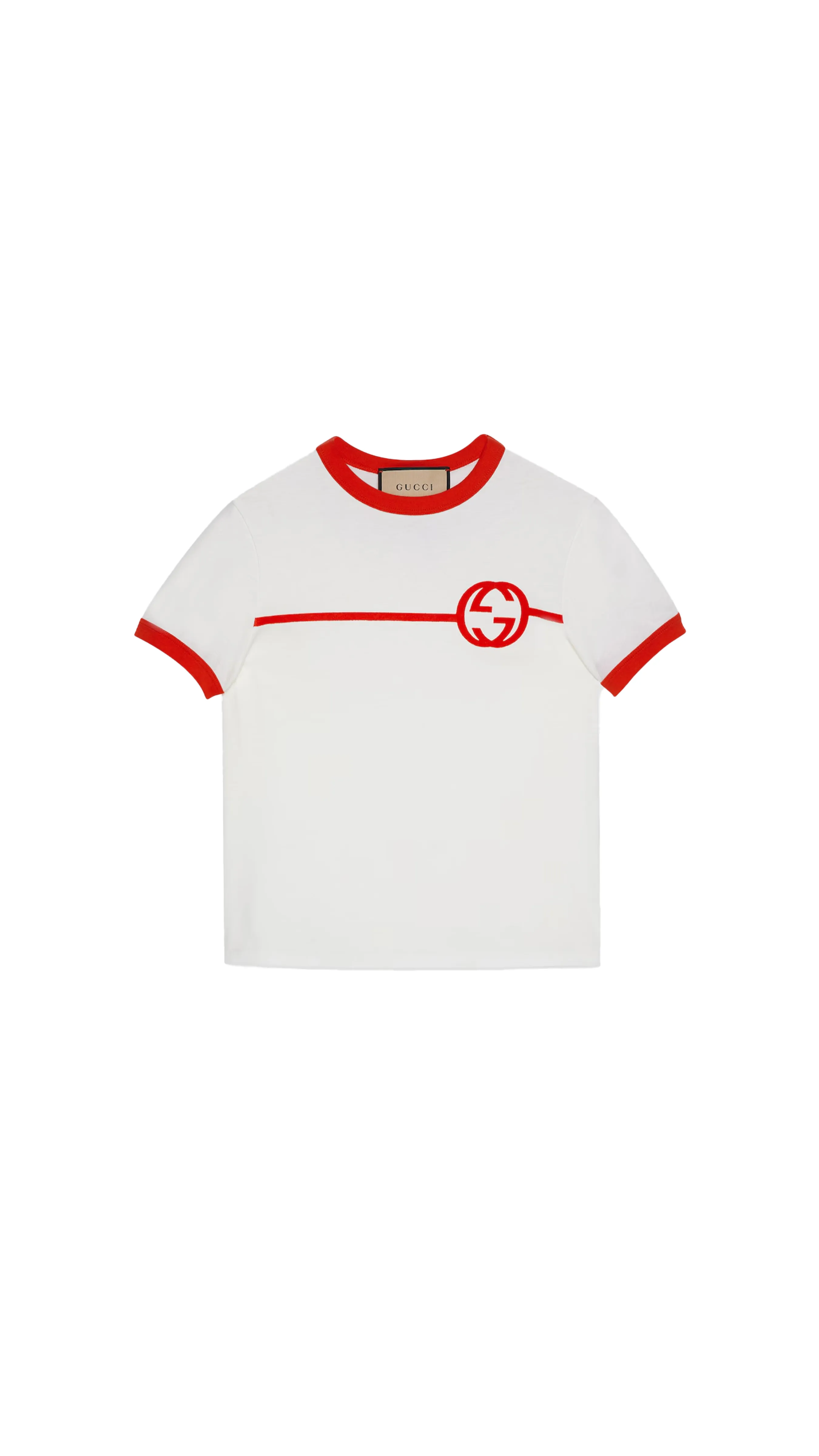 Pencil Print Cotton Jersey T-shirt - White/Red