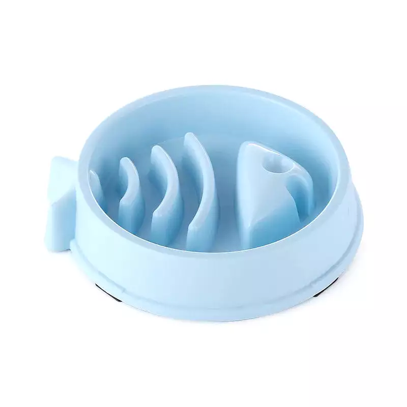 Pet Cat Dog Slow Food Bowl Fat Help Healthy Round Anti-choking Thickened And Non-slip Multiple Colors Shapes