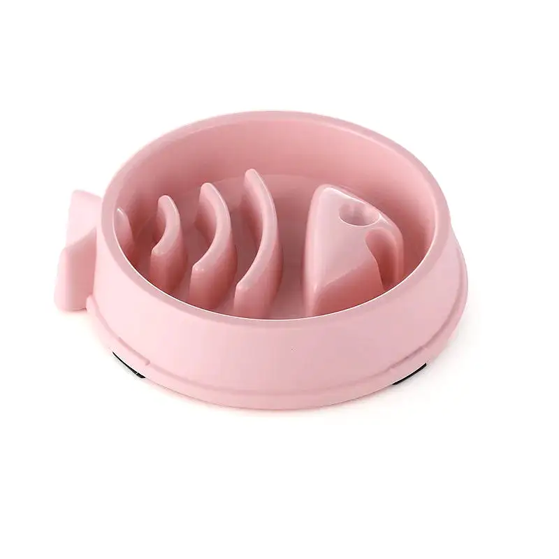 Pet Cat Dog Slow Food Bowl Fat Help Healthy Round Anti-choking Thickened And Non-slip Multiple Colors Shapes