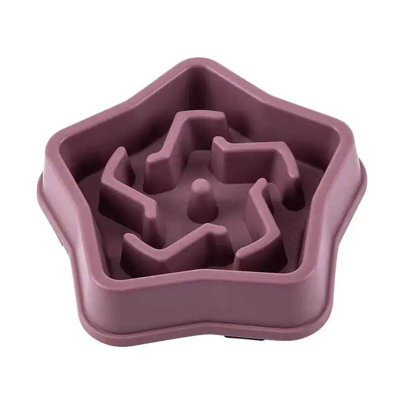 Pet Cat Dog Slow Food Bowl Fat Help Healthy Round Anti-choking Thickened And Non-slip Multiple Colors Shapes