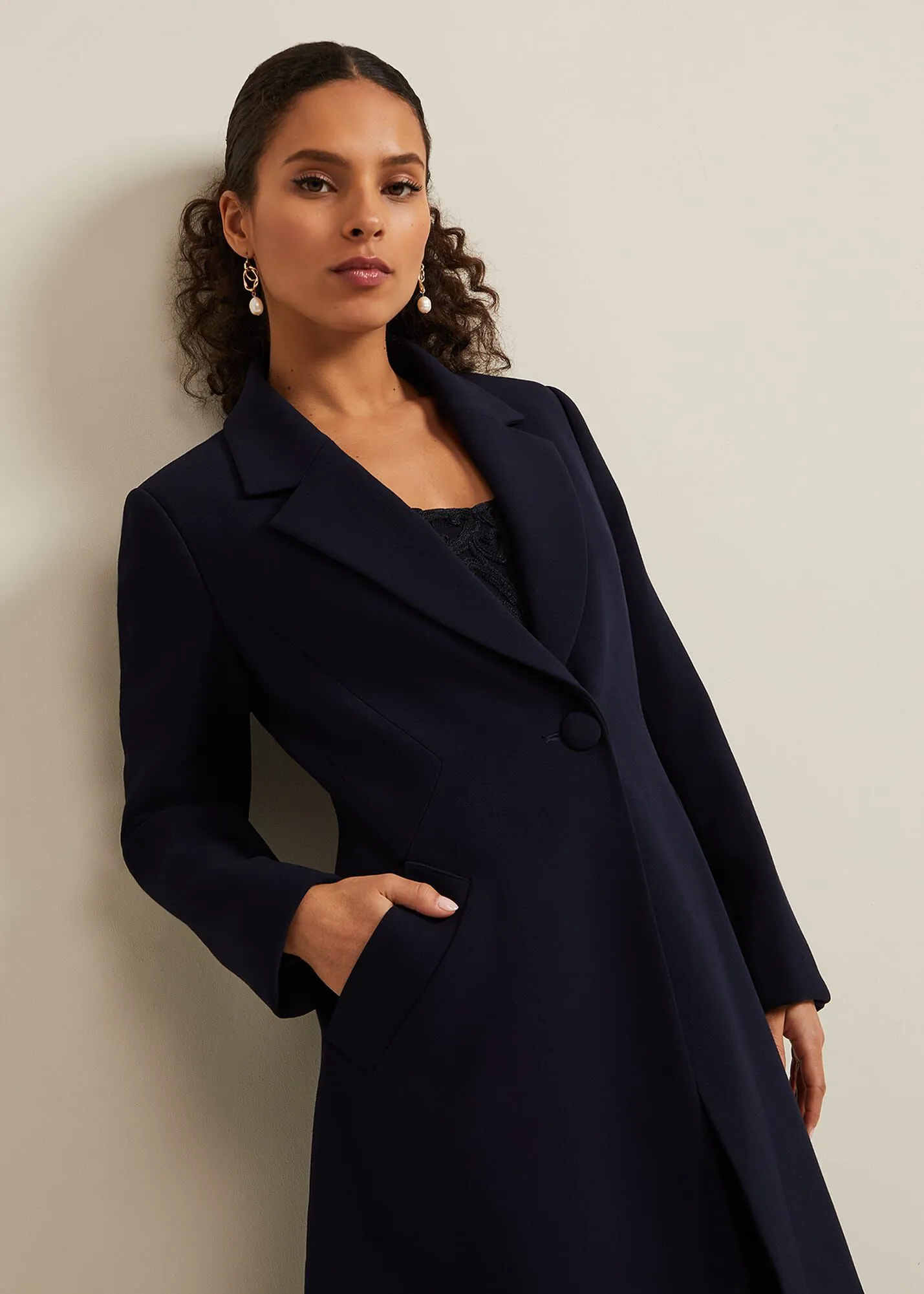 Petite Juliette Crepe Coat