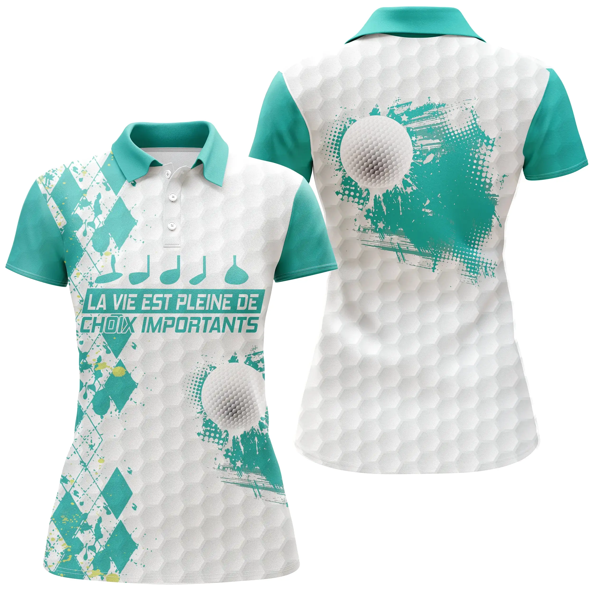 Polo de Golf, Cadeau Humour Golfeur, Golfeuse, Polo à Séchage Rapide Homme Femme, Club de Golf, La Vie Est Pleine De Choix Impor