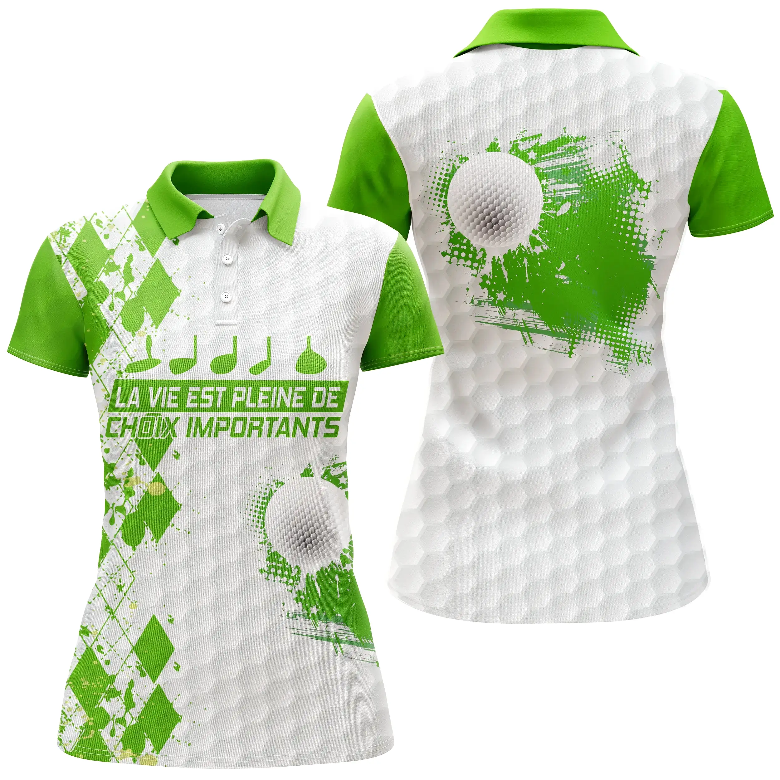 Polo de Golf, Cadeau Humour Golfeur, Golfeuse, Polo à Séchage Rapide Homme Femme, Club de Golf, La Vie Est Pleine De Choix Impor