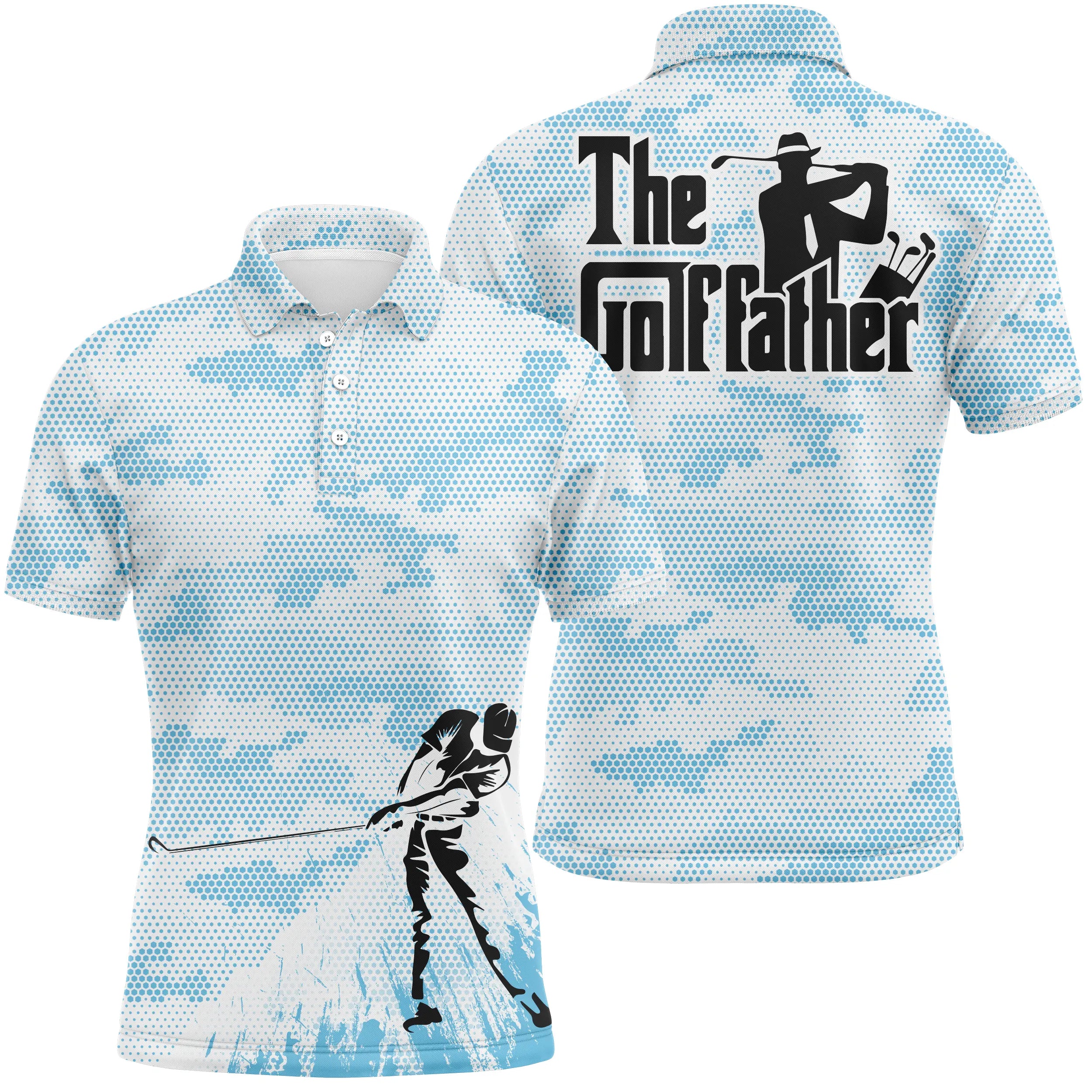 Polo de Golf, Cadeau Humour Golfeur, Polo à Séchage Rapide Homme, Club de Golf, The Golf Father - CTS17052221