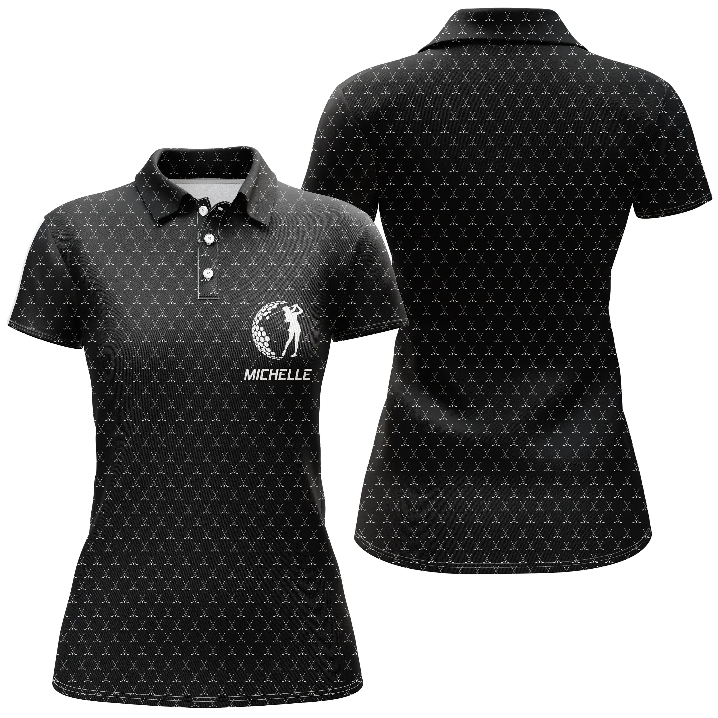 Polo de Golf, Cadeau Personnalisé Golfeur, Golfeuse, Polo à Séchage Rapide Homme Femme, Logo Balle de Golf, Motif Club de Golf -