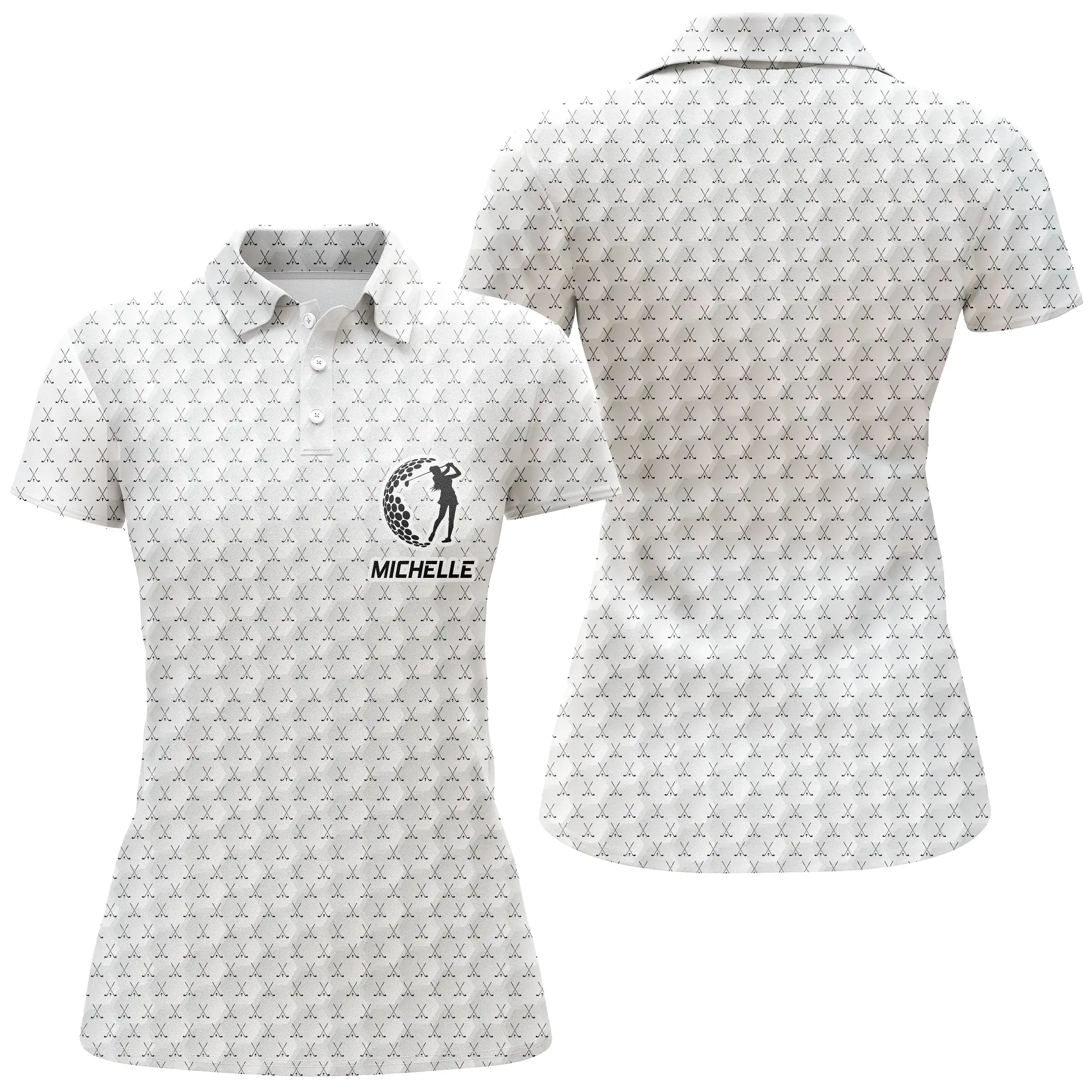 Polo de Golf, Cadeau Personnalisé Golfeur, Golfeuse, Polo à Séchage Rapide Homme Femme, Logo Balle de Golf, Motif Club de Golf -