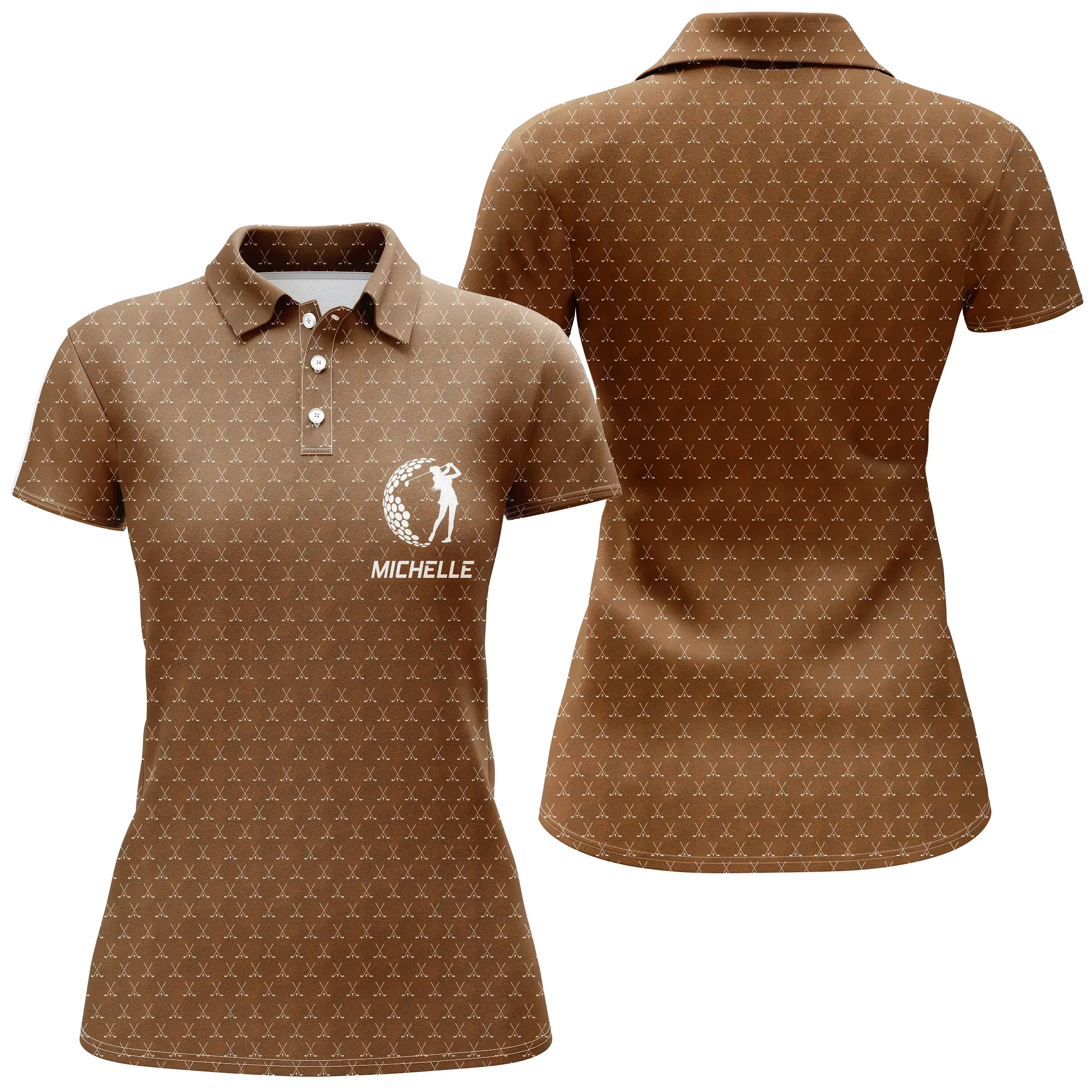 Polo de Golf, Cadeau Personnalisé Golfeur, Golfeuse, Polo à Séchage Rapide Homme Femme, Logo Balle de Golf, Motif Club de Golf -