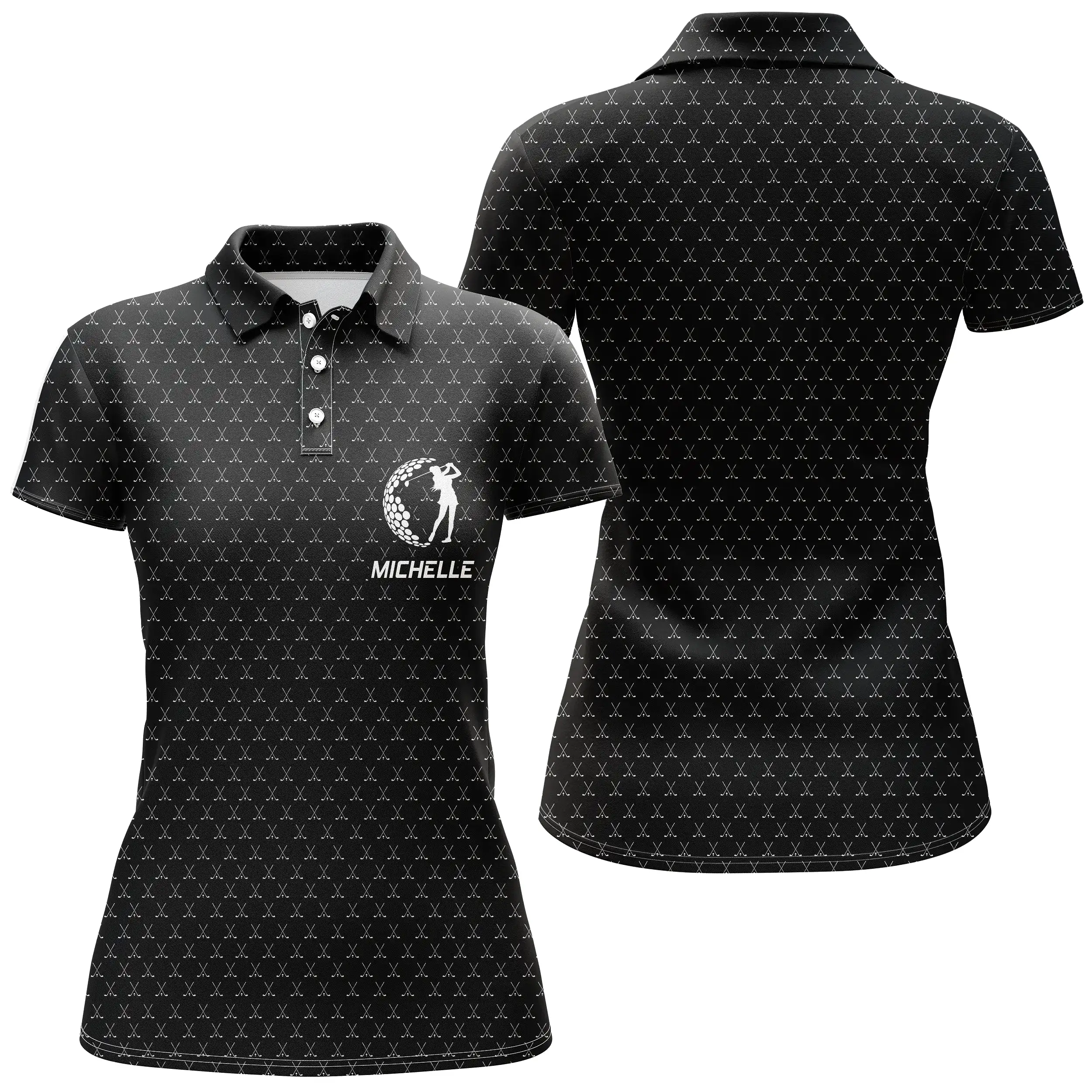 Polo de Golf, Cadeau Personnalisé Golfeur, Golfeuse, Polo à Séchage Rapide Homme Femme, Logo Balle de Golf, Motif Club de Golf -