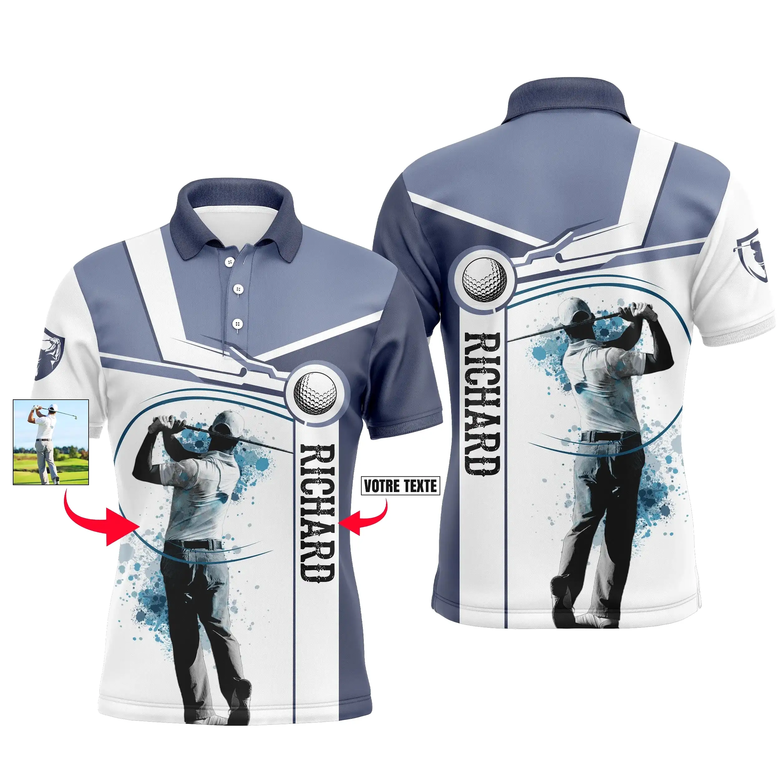 Polo Personnalisé Pour Golfeur, Golfeuse, Polo d'té à Séchage Rapide, Vêtement de Sport Homme Femme - CTS13052215