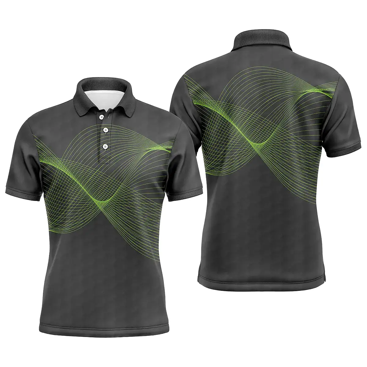 Polo à Séchage Rapide pour Fan de Golf, Golfeur, Golfeuse, Vêtement de Sport Homme Femme, Polo d'té Couleur Noir - CTS13052208-2