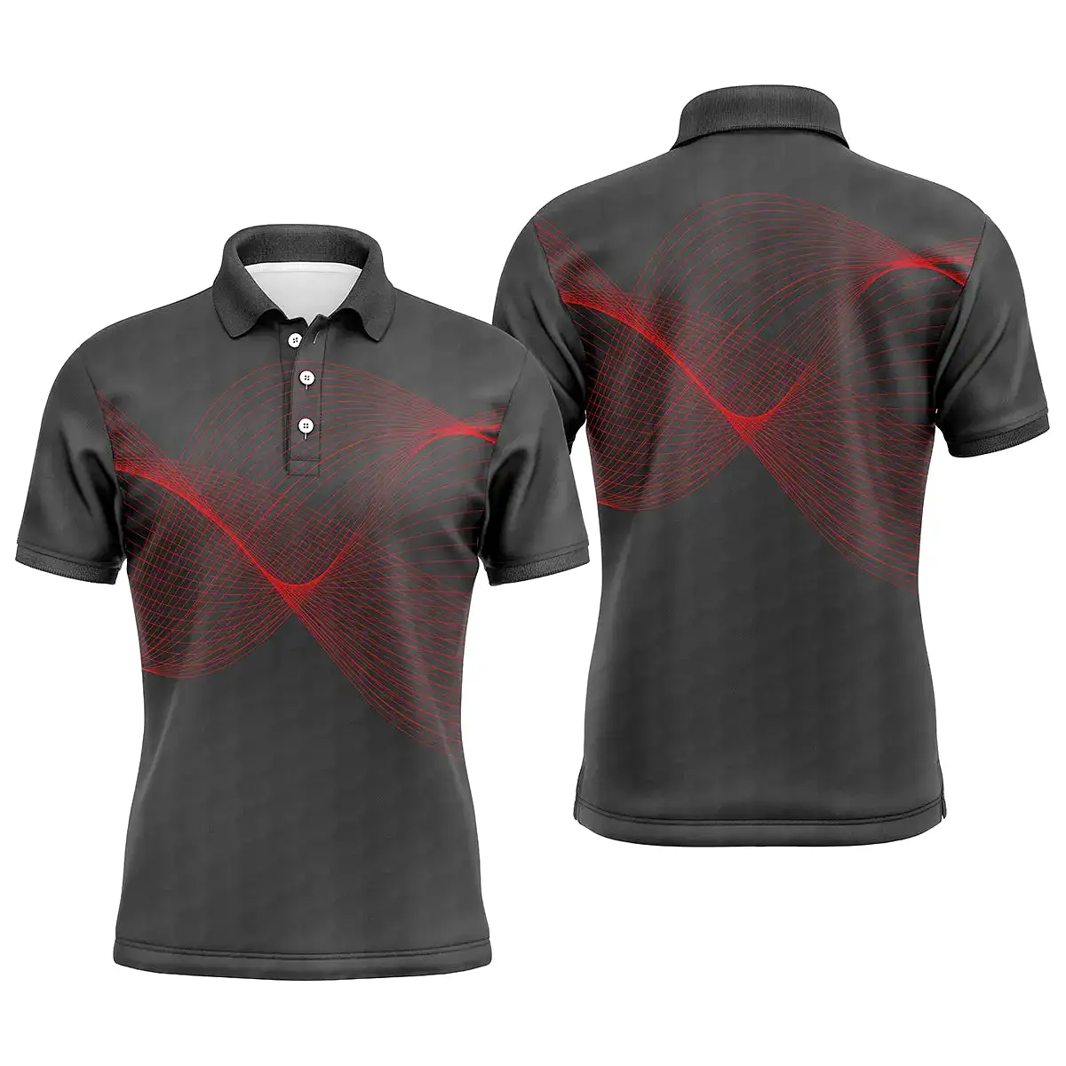 Polo à Séchage Rapide pour Fan de Golf, Golfeur, Golfeuse, Vêtement de Sport Homme Femme, Polo d'té Couleur Noir - CTS13052208-2