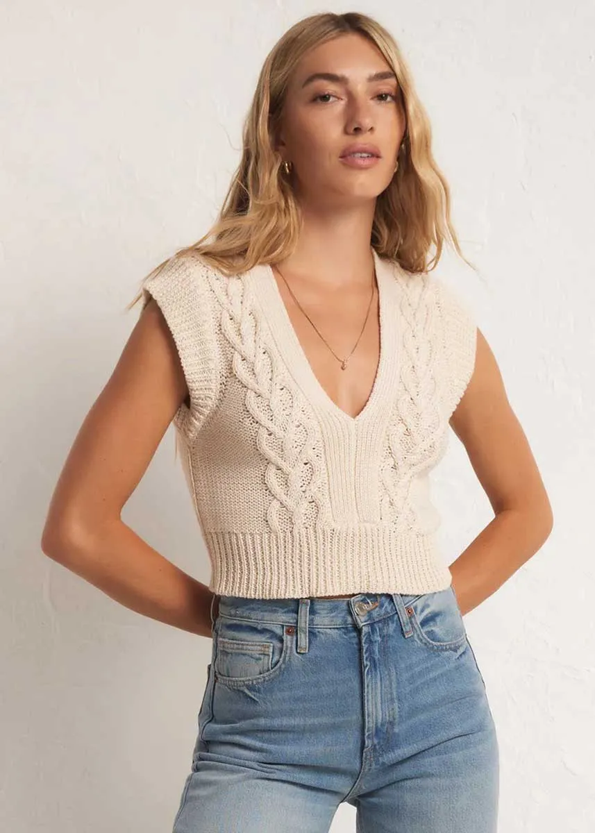 Roped In Sweater Vest - Sandstone