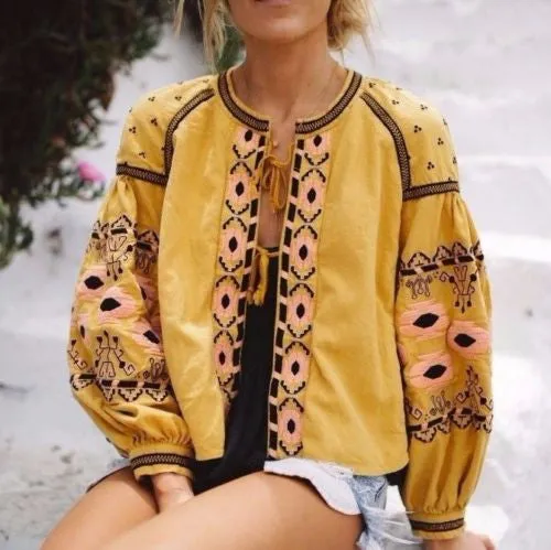 Saskatoon Boho Jacket in Mustard