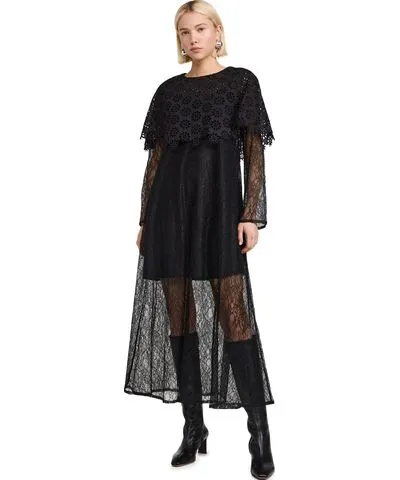 Sea Vale Lace Capelet Dress Black L