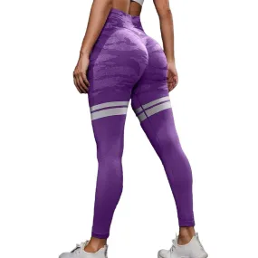 Seamless Camo Leggings with Pocket - Purple