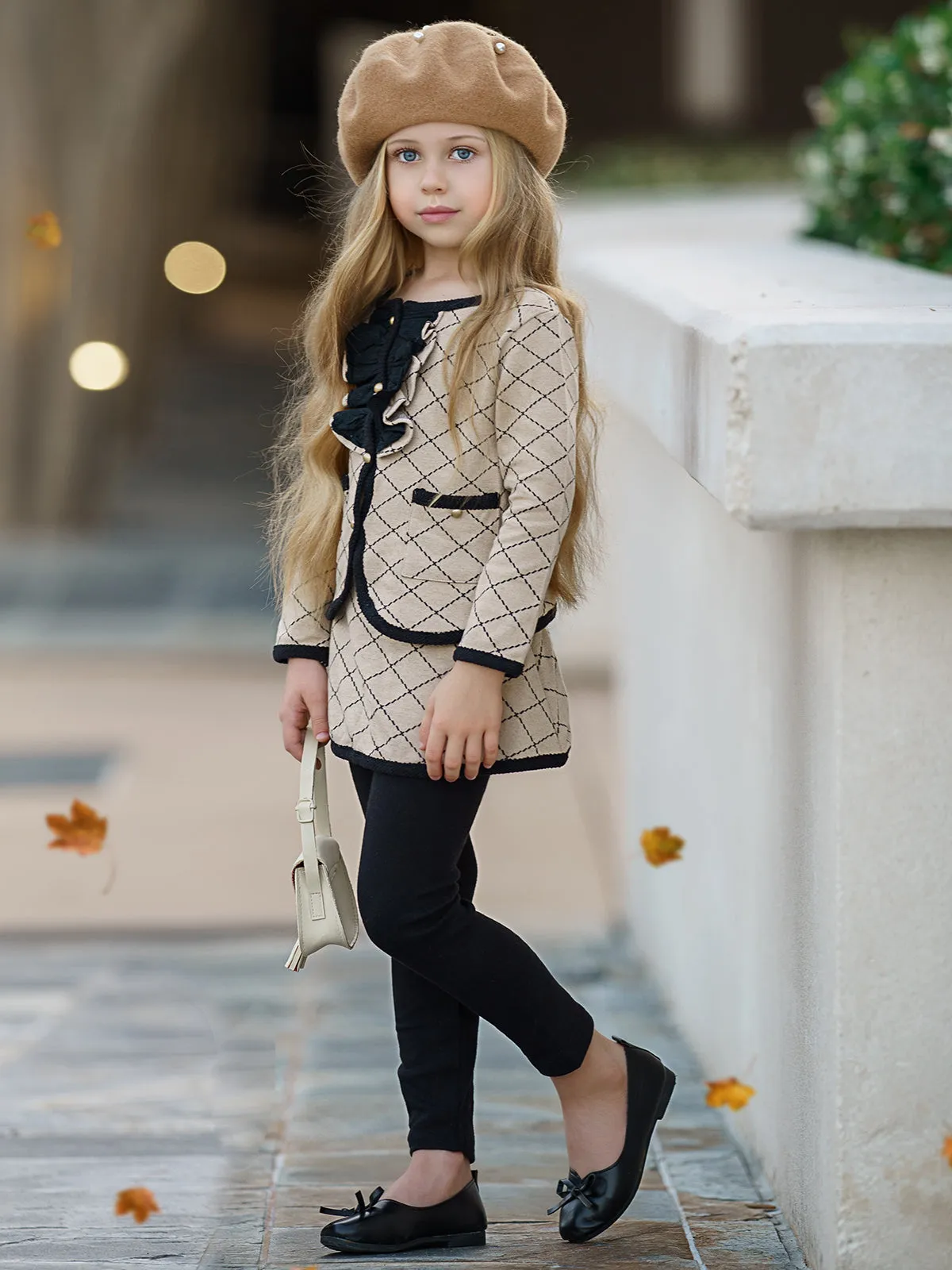 Set The Tone Preppy Blazer And Skirted Legging Set