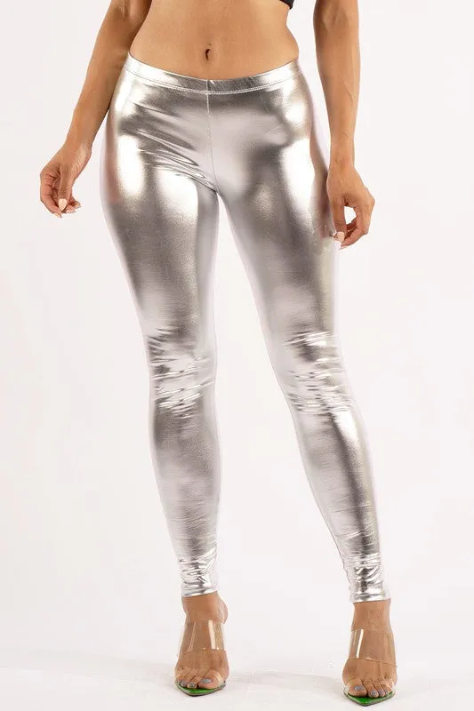 Shiny Metallic Leggings