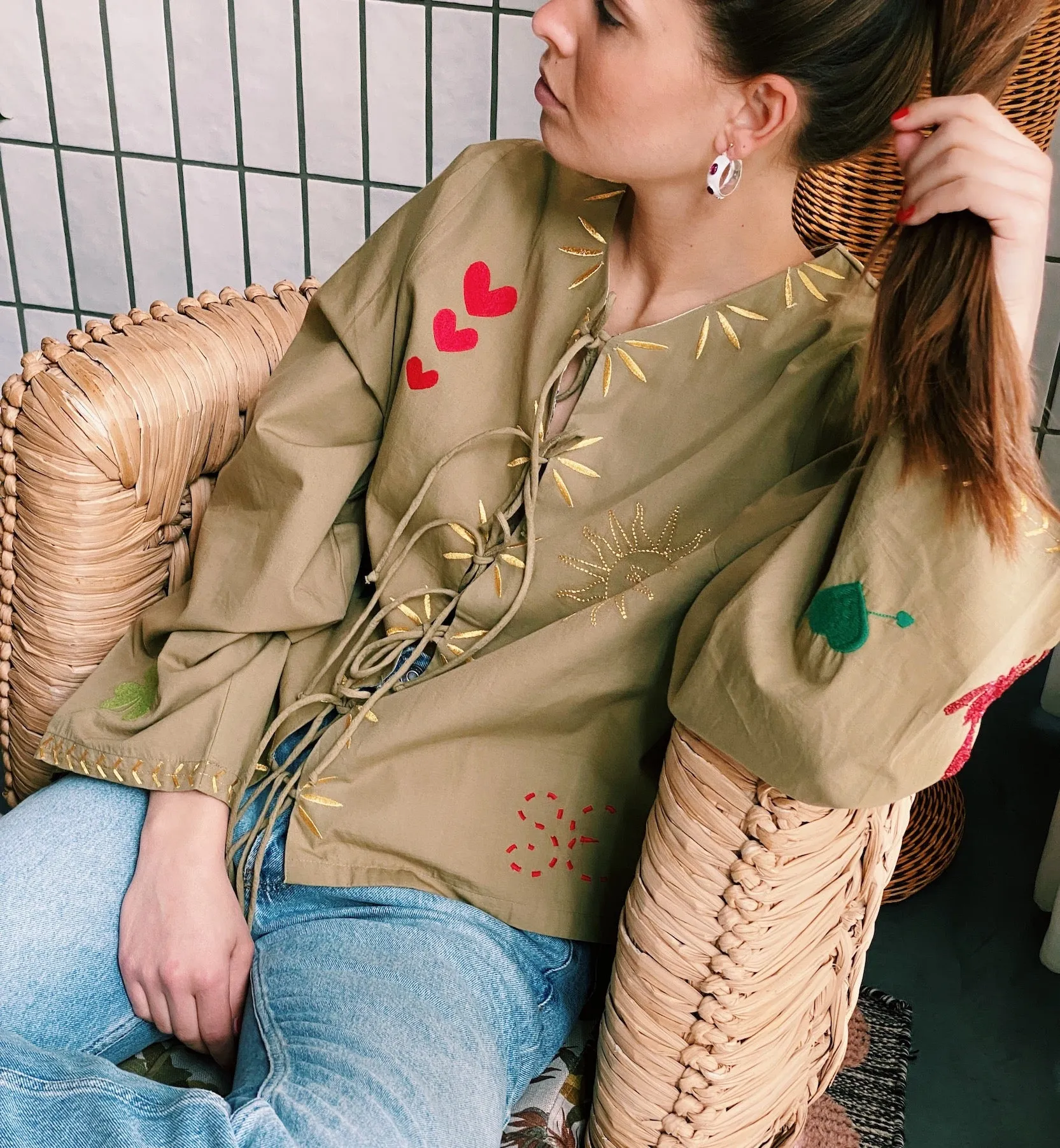 Sissel Edelbo Khaki Blouse