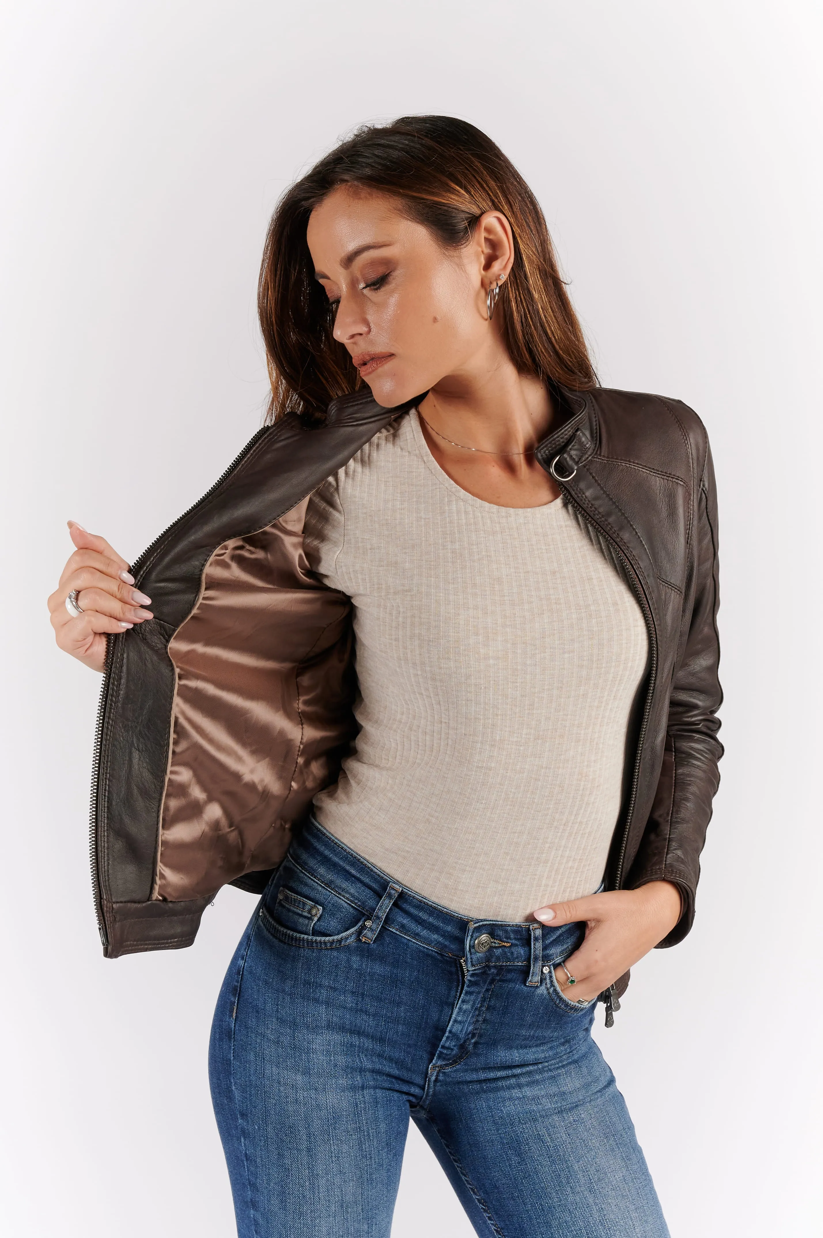 Sofia leather jacket