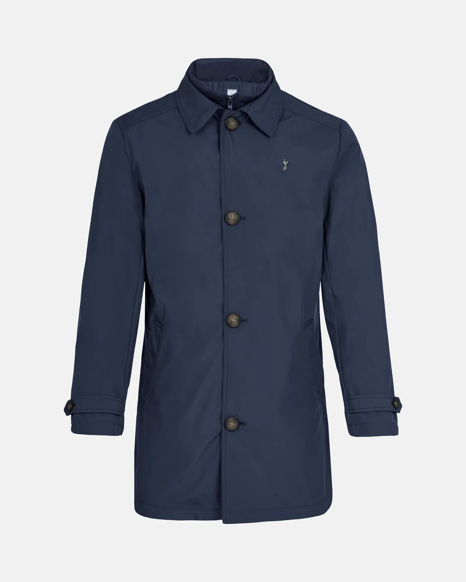 Spurs Mens Double Layer Navy Trench Coat