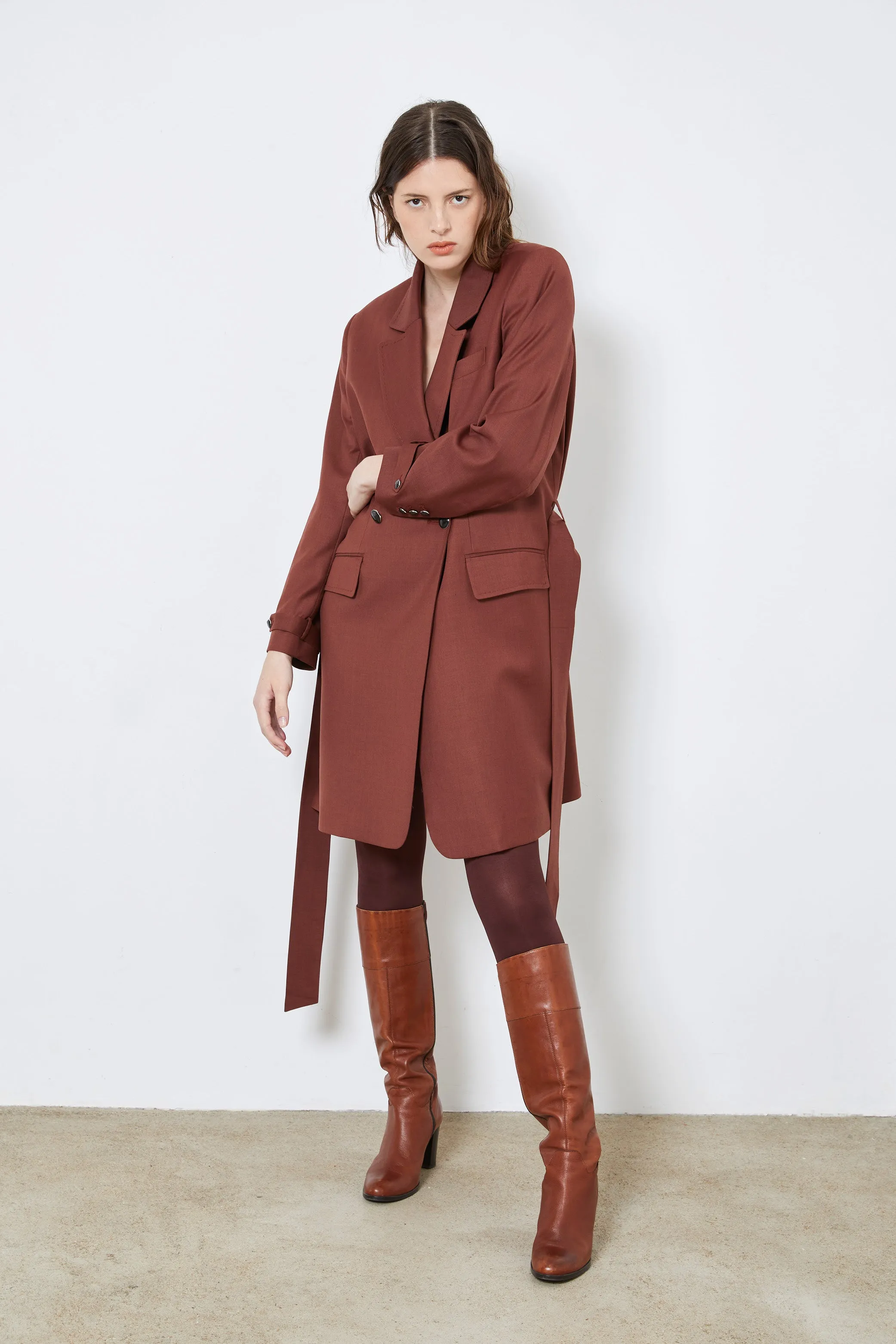 ST HONORE red - wool suit dress