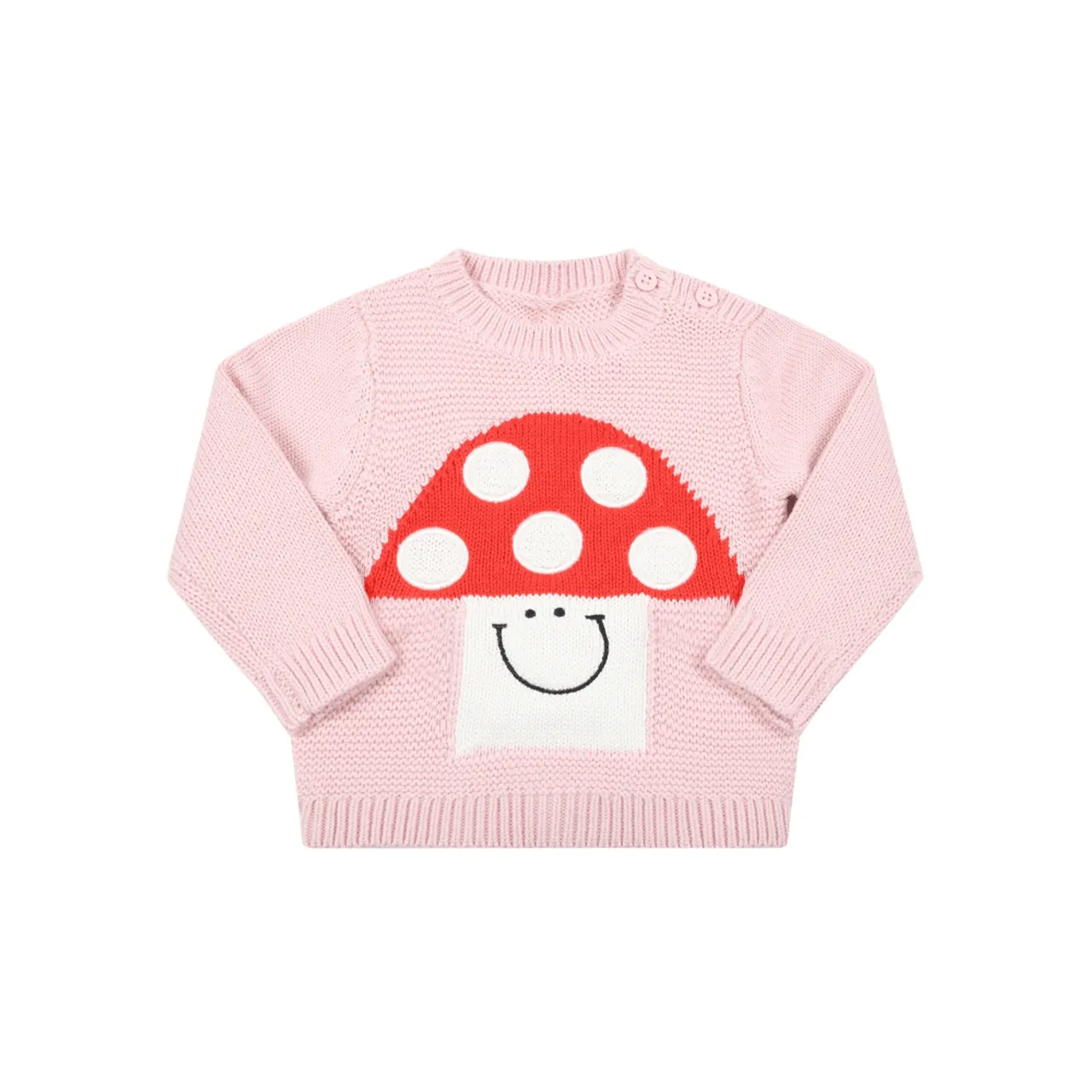 Stella McCartney BABY GIRL SWEATER WITH SMILEY MUSHROOM IN STITCH