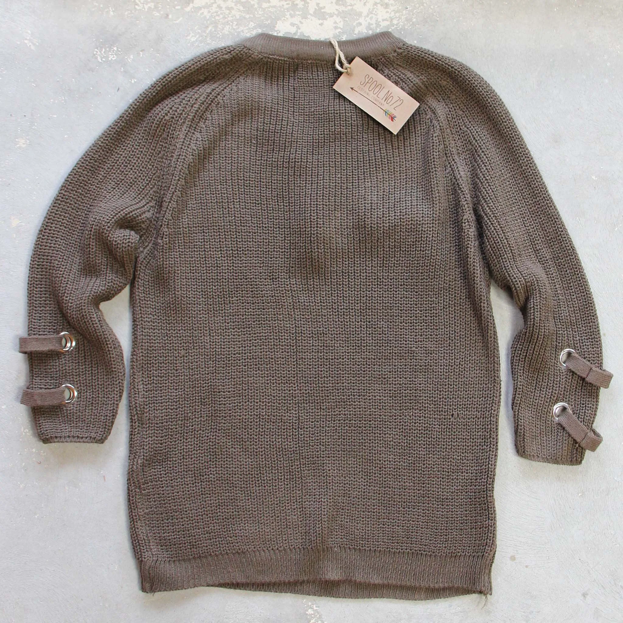 Stevie Lace-Up Sweater in Olive (wholesale)