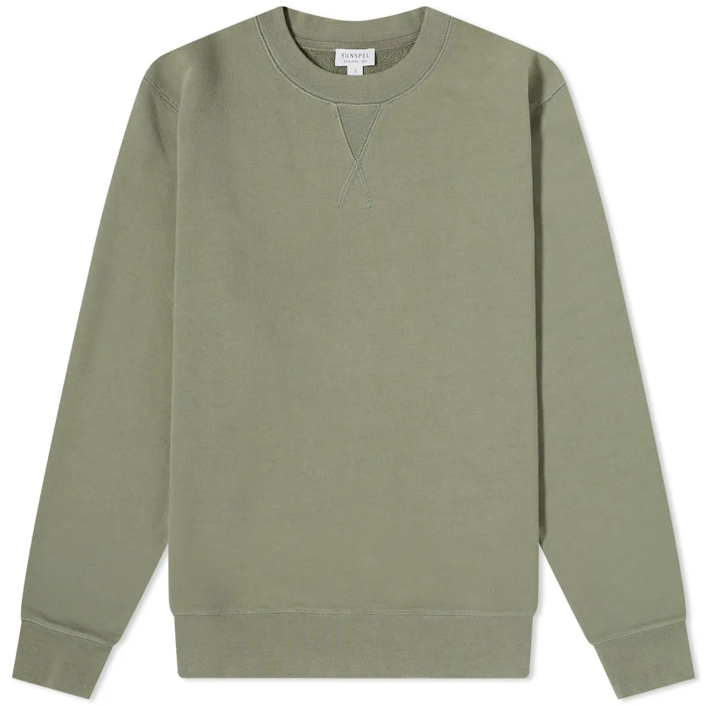 Sunspel Loopback Crew SweatLight Khaki