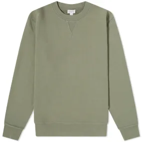 Sunspel Loopback Crew SweatLight Khaki