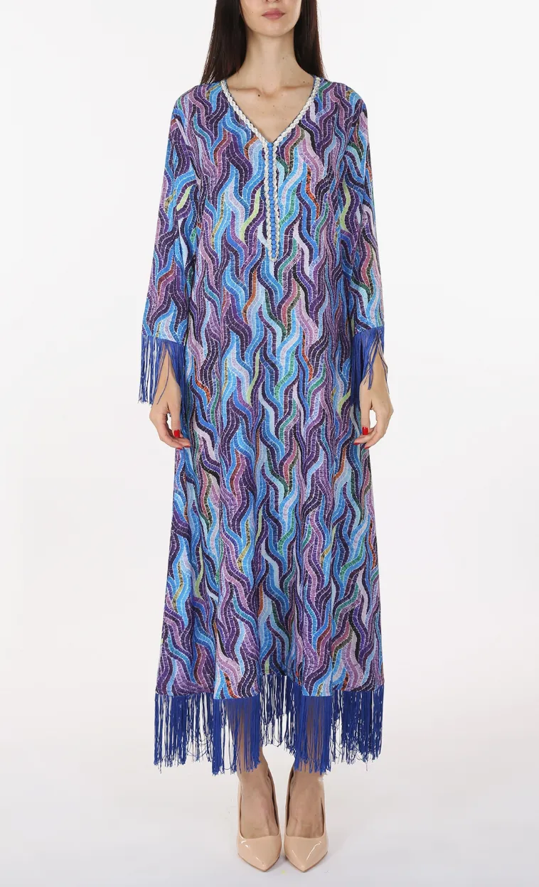 Tassels Painting Maxi Dress