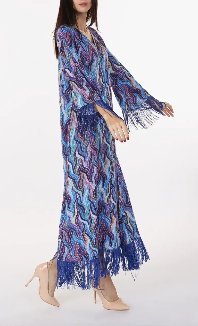 Tassels Painting Maxi Dress