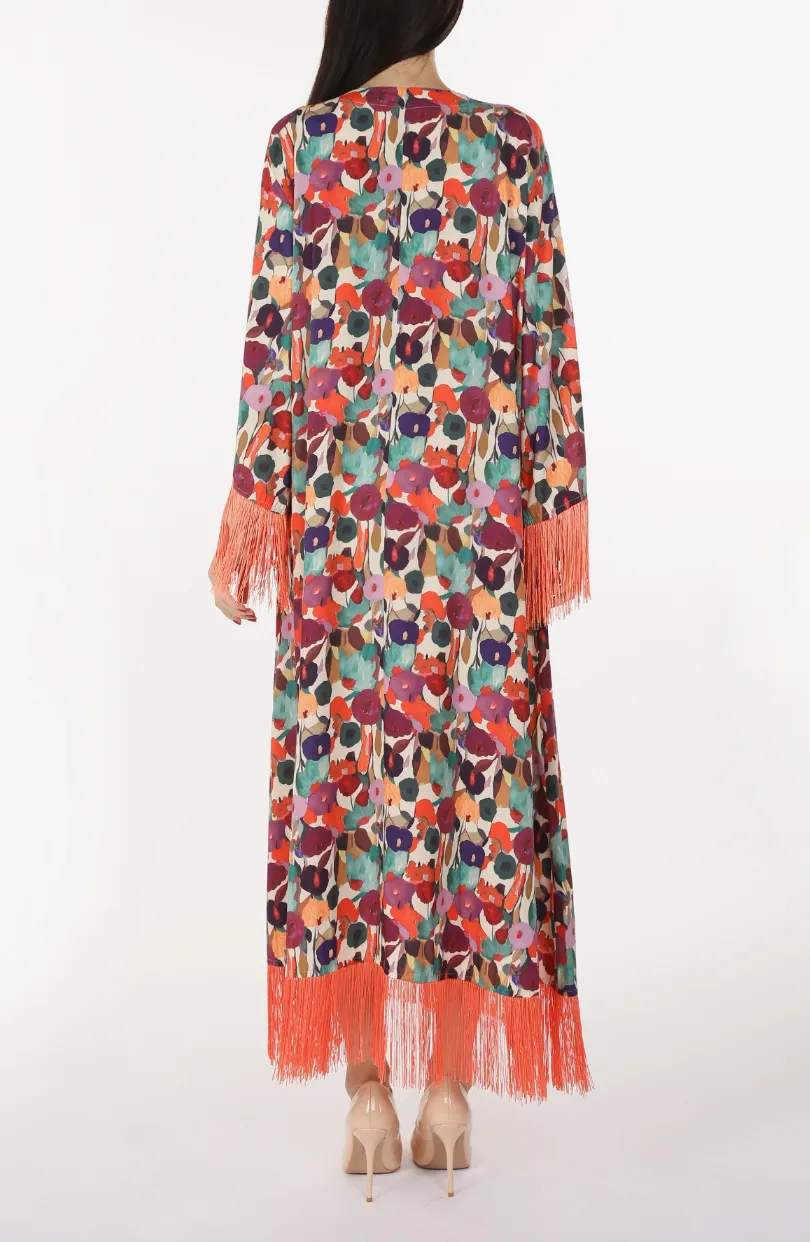 Tassels Painting Maxi Dress